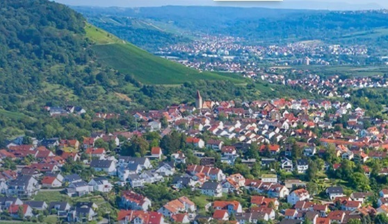 Luftaufnahme der Gemeinde Korb